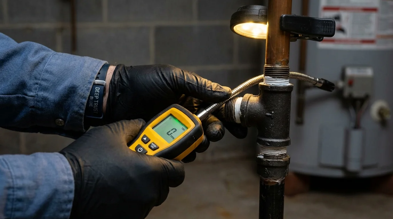 Gas leak detection with electronic sniffer by Johns Plumbing LLC in Sierra Blanca