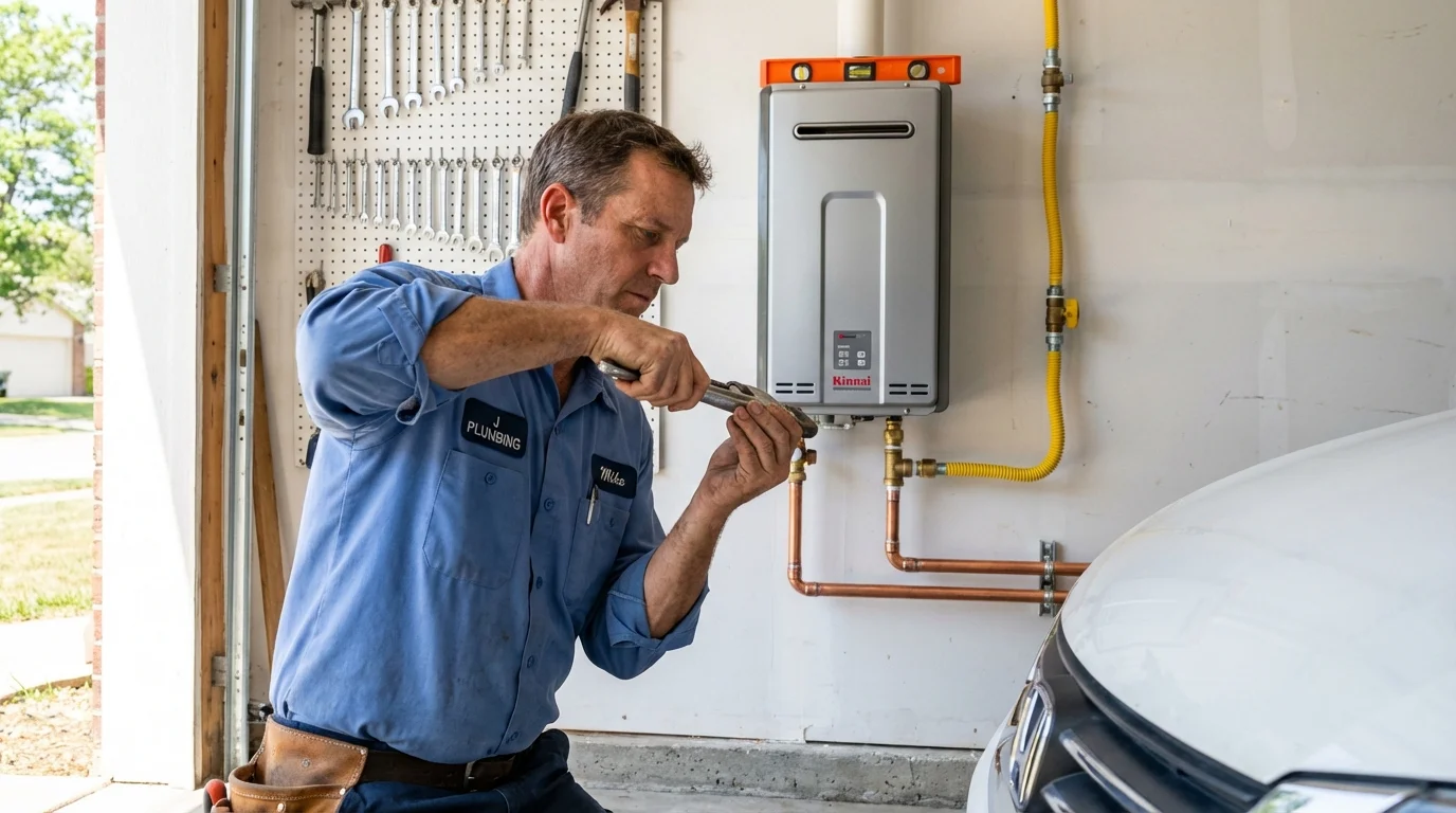 Tankless water heater installation by a Johns Plumbing LLC plumber in Sierra Blanca
